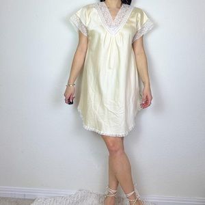 Vintage Christian Dior Pastel Yellow & Lace Nightgown